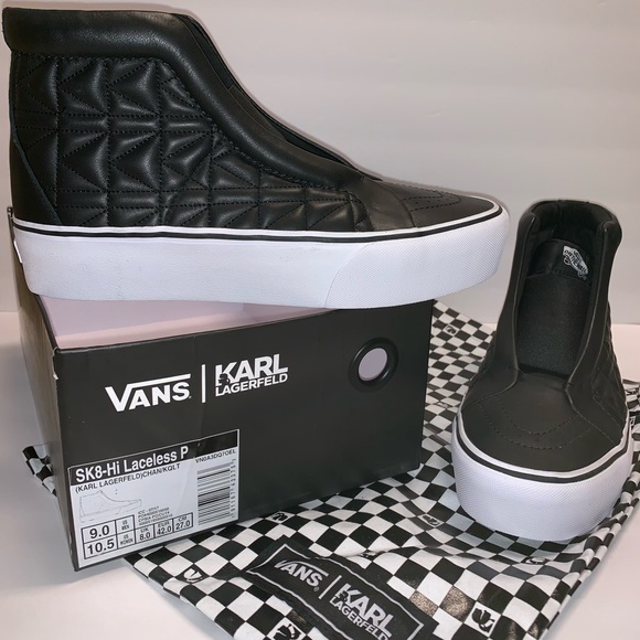 Vans Shoes - NWB Vans x Karl Lagerfeld SK8-Hi Laceless Black